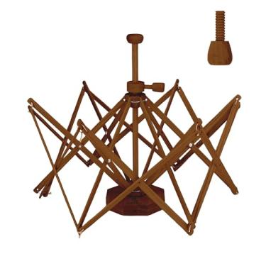 Imagem de Olikraft Fio de madeira Swift - Guarda-chuva de fio reverso leve, andorinha de bola, enrolador de novelo (marrom) (patenteado)