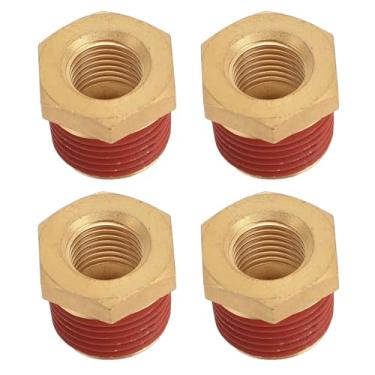Imagem de Fafeicy Encaixe de Tubo de Latão 1/2 Macho para 1/4 NPT Adaptador de Rosca Fêmea Com Vedações de Borracha para água óleo Gás Alta Pressão até 1200 Psi Faixa de Temperatura -65-250F