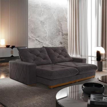 Imagem de Sofá Retrátil Muzambinho 1,80m 2 Lugares Molas Ensacadas Txr Marrom