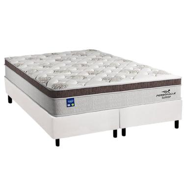 Imagem de Cama Box Queen: Colchão Molas Ensacadas Plumatex Personalle + Base Crc Courano White (158x198)