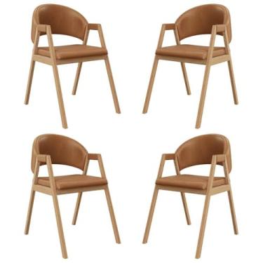 Imagem de Kit 4 Cadeiras de Jantar Suellen Estofada Tecido Sintético