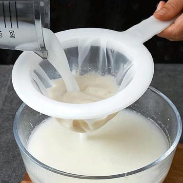 Imagem de Filtro de alimentos reutilizável com alça de cozinha coador de malha de nylon ultrafino para leite café leite de soja (malha 200)