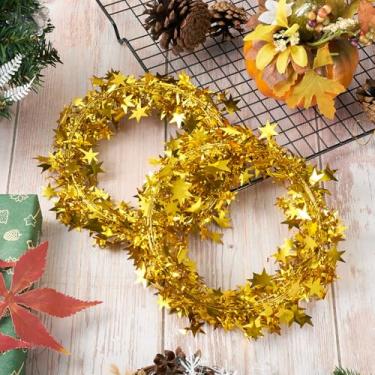 Imagem de Guirlandas de estrela, estrela, Natal, metal, arame, guirlanda, para árvore de Natal, casa, casamento, aniversário, festa, enfeite festivo, 2 peças, 7,5 m/pc