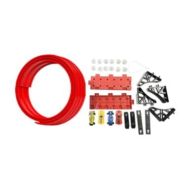 Imagem de Yunhgft Kit de Pista de Corrida Flexível, Carros de Circuito, Rampas Modulares de Inércia Fundidas com Ventosas Removíveis, Adequadas para Atividades Internas, Vermelho 5m, Tamanho real