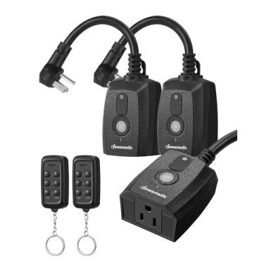 Imagem de Plugue elétrico DEWENWILS, controle remoto, à prova de intempéries, 1,