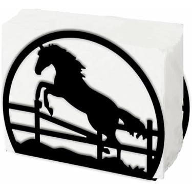 Imagem de Suporte de guardanapo de cavalo para mesas porta-guardanapos de coquetel dispensador de guardanapo de cavalo de corrida para mesa animal suporte de lenços de mesa porta-guardanapos rústicos para