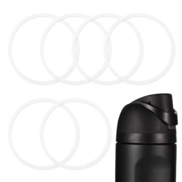 Imagem de Anel de vedação de garrafa de água Owala FreeSip - 6 peças de anel de vedação de tampa de silicone para tamanhos de 24/25/32/1,134 g, acessórios de vedação de borracha (branco)