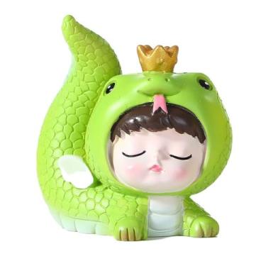 Imagem de Mini ornamento de cobra ano da cobra requintado tradicional estatueta de cobra do zodíaco coroa cobra estatueta bebê (estilo 4)