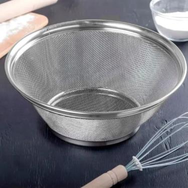 Imagem de Cesta em Inox Premium – Peneira de Aço Inoxidável 22cm, Escorredor Multiuso para Cozinha