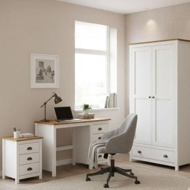 Imagem de Kit 3 Peças Escrivaninha + Armário 2 Portas + Gaveteiro 3 Gavetas 100%