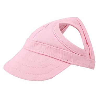 Imagem de Cryfokt Capinha de Estimação, Chapéu de Estimação Fofo Sunbonnet Stripe Ajustável Cachorro Pet Cat Baseball Outdoor Cap Pet Sunbonnet Summer Travel Sport Hat Outdoor Cap, para Animais de (L)