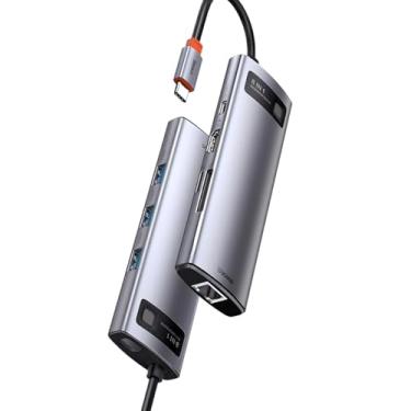 Imagem de Adaptador USB-C HDMI 4K 60Hz 8-in-1 USB 3.0 RJ45 Gigabit Leitor Cartão SD TF Compatível com MacBook Air Pro M1 M2 M3 e M4 Adaptador Dock Thunderbolt3