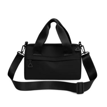 Imagem de Bolsa Feminina Crossbody Transversal Pequena Impermeável com Bolso Externo e Alça Tiracolo Ajustável (Preto)