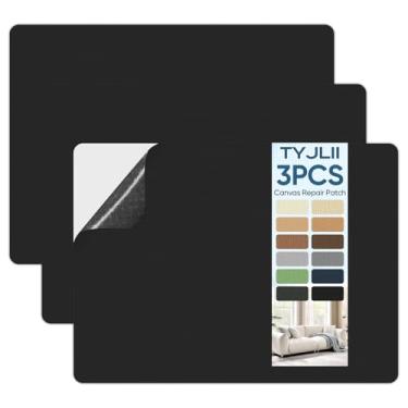 Imagem de TYJLII Remendo de reparo de tela, adesivo de tecido impermeável para barraca, cobertura de barco, cobertura, guarda-chuva, capa de móveis, toldo, bagagem, sofá. (21 cm x 28 cm - preto)