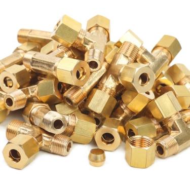 Imagem de LTWFITTING Latão 1/4 polegada OD x 1/10.2 cm OD x 1/8 polegada NPT macho compressão Run Tee encaixe (pacote com 25)
