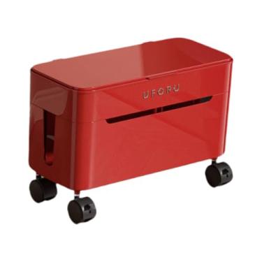 Imagem de Ｂｅｓｇａ Organizador de cabos, protetor de cabos, modem, caixa de armazenamento de cabos à prova de poeira, ocultador de fios para sala de estar, mesa, Vermelho