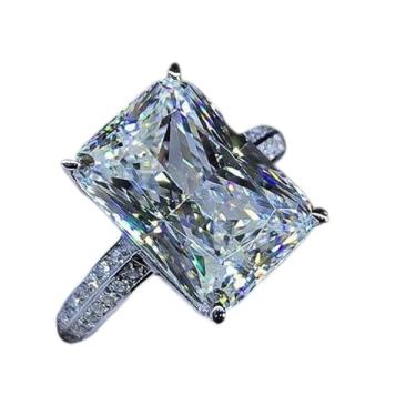 Imagem de Linda aliança de casamento de cristal de zircônia cúbica joia anel de noivado feminino, 8, Latão, Zircônia cúbica