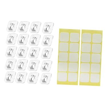 Imagem de Amagogo Clipes adesivos para cabos, ganchos de parede transparentes, fáceis de instalar, suportes para fios pequenos, clipes para luzes de Natal para cabos, 20 Unidades