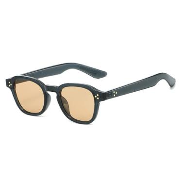 Imagem de Óculos de Sol Masculino Rivets Tea Gradient UV400 Feminino Punk para Esportes ao Ar Livre, Corrida e Ciclismo, Cinza Champagne