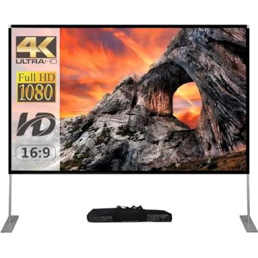 Imagem de Tela de projetor externa com suporte de 250 cm: tela de projeção portátil para filmes de quintal em casa e cinema externo