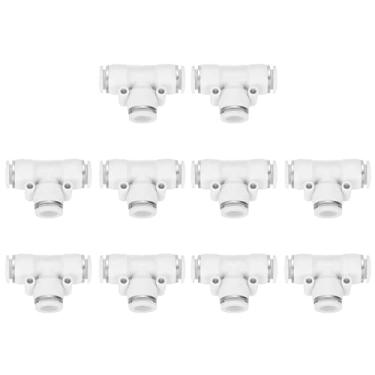 Imagem de HARFINGTON 5 peças de acessórios de pressão para conectar tubo de 1/2 polegada OD T T T mangueira de ar de conexão rápida kit de encaixe pneumático reduzindo 3 maneiras conector de bloqueio de