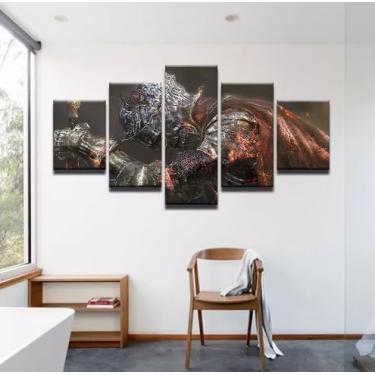 Imagem de Kit quadro decorativo 5 peças 95x60cm Jogo Game