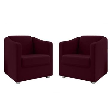 Imagem de Kit 2 Poltronas Tilla Suede Marsala Dal Poz Estofados