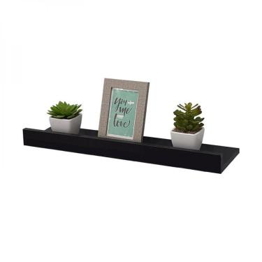 Imagem de Prateleira Porta Quadros 60 X 10cm Preta Suporte Invisível