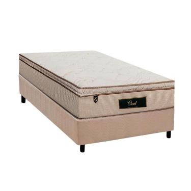 Imagem de Conjunto Box Solteiro: Colchão Molas Luckspuma Ensacadas Cloud + Base Crc Suede Clean (96x203)