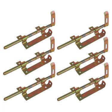 Imagem de Kit 6 Trinco Ferrolho Portão Porteira De Aço Bicromado 260Mm