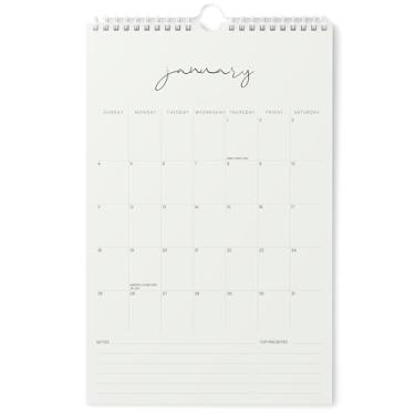 Imagem de Karto Calendário de parede 2026 - vertical 28 x 43 cm de janeiro de 2026 a junho de 2027 - Aumente sua produtividade e planejamento fácil com o calendário mensal estético - bege cursivo