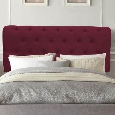 Imagem de Painel Cabeceira Estofada Paris 160cm Cama Box Queen Corino Bordo- Mabe Magazine
