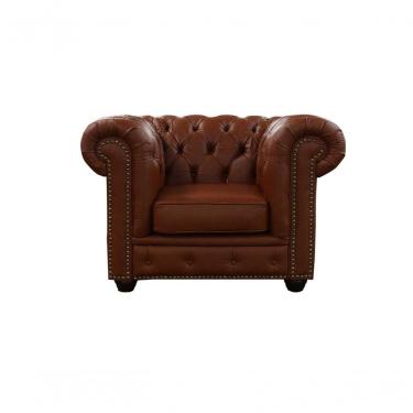 Imagem de Poltrona Chesterfield De Couro Conhaque