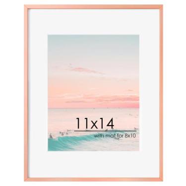 Imagem de Porta-retratos FLYJOE 11x14 de alumínio com acrílico rosa dourado