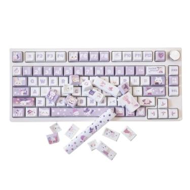 Imagem de GK GAMAKAY Conjunto de teclas de 137 teclas, teclado de sublimação térmica de cinco lados perfil MDA para teclado mecânico para jogos 61/64/68/75/80/81/83/87/96/98/104/108 layout mecânico (coelho)