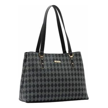 Imagem de Chenson Bolsa Feminina De Ombro Tote Monograma, Cor Preto, Modelo 3484848