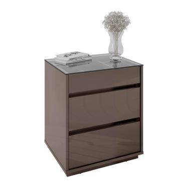 Imagem de Mesa De Cabeceira Belize 3 Gavetas Cinza Pérola - Casa D Cinza Pérola