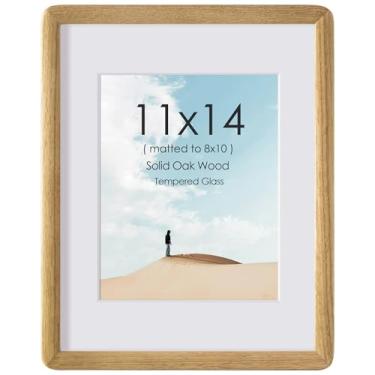 Imagem de Acovy Porta-retrato de 28 x 35,5 cm, moldura de madeira de carvalho maciça com vidro temperado, moldura de pôster de 28 x 35,5 cm, molduras de madeira 28 x 35,5 cm, moldura de madeira fosca para fotos
