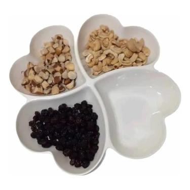 Imagem de Petisqueira Coração 4 Divisórias Petisco Melamina Queijos Frios salgados aperitivos queijos fondues