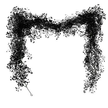 Imagem de RECUTMS Guirlanda preta artificial, 2 peças, guirlanda falsa, vegetação, samambaia, folhas falsas, guirlanda de hera para festa de Ação de Graças, decoração de jardim interno ao ar livre (preto)