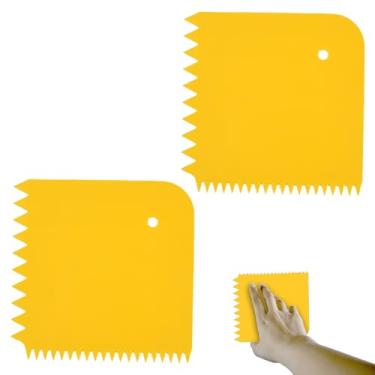 Imagem de 2 raspadores profissionais de pintura de parede para decoração de parede ferramentas DIY, raspador de arte de pintura de parede de pintura de padrão cerâmico, aplicador de cola de piso de madeira