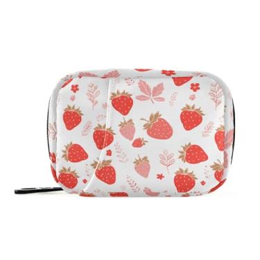 Imagem de Organizador semanal de comprimidos de morango para viagem pequeno para suplementos vitamínicos