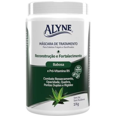Imagem de Alyne, Máscara de Tratamento, Para Cabelos, Reconstrução e Fortalecimento, 1 kg, Verde