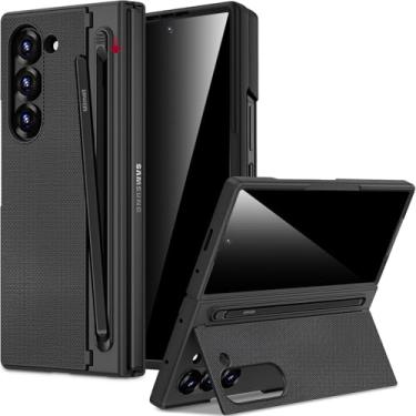 Imagem de Miimall Capa para Samsung Galaxy Z Fold 5 com protetor de tela de privacidade [S Pen e S Pen Holder] Capa para celular com suporte oculto, fina, resistente, à prova de choque, anti-espião, Stylus para