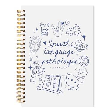 Imagem de LADOCK Caderno espiral retrô azul para fonoaudiologia, presentes SLP para fonoaudiólogos, diário de terapia para terapeutas, conselheiros, assistentes sociais, diário de audiologista para mulheres, 13