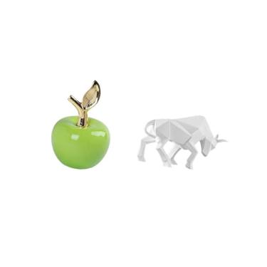 Imagem de Fenteer Ornamento de Estátua de Touro de Cerâmica E Resina, Simulação de Arte para Decoração de Casa, Estatueta Abstrata, Escultura para Café, Sala de Estudo,