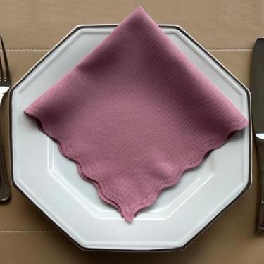 Imagem de Guardanapo de Tecido Oxford Kit 100 Acabamento a Laser 33 x 33 CM Mesa Posta (Rosê)