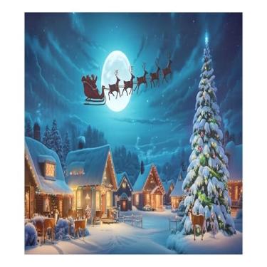Imagem de SEHANY Capa magnética para lava-louças de Natal Snowy Town, adesivos magnéticos para decoração de Natal para painel de geladeira e lava-louças, decoração de Natal de cozinha doméstica 58 x 66 cm