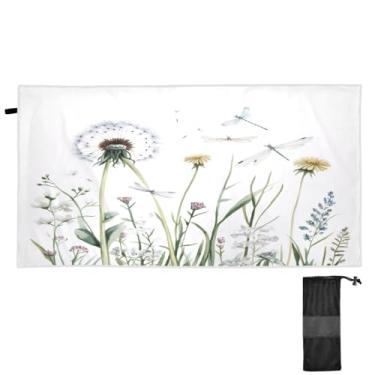 Imagem de Blueangle Toalha de praia retrô libélula - Toalhas de viagem compactas e leves - Toalha de secagem rápida super absorvente para natação, acampamento e férias (32)