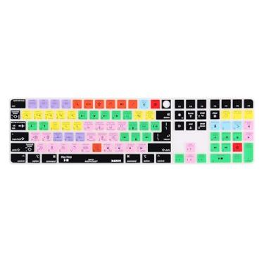 Imagem de XSKN Avid Pro Tools Shortcuts versão universal UE e EUA capa de teclado de silicone para iMac 2021-2023 24 polegadas M1 M3 Magic Keyboard com Touch ID e teclado numérico 2022 Mac Studio (A2520)